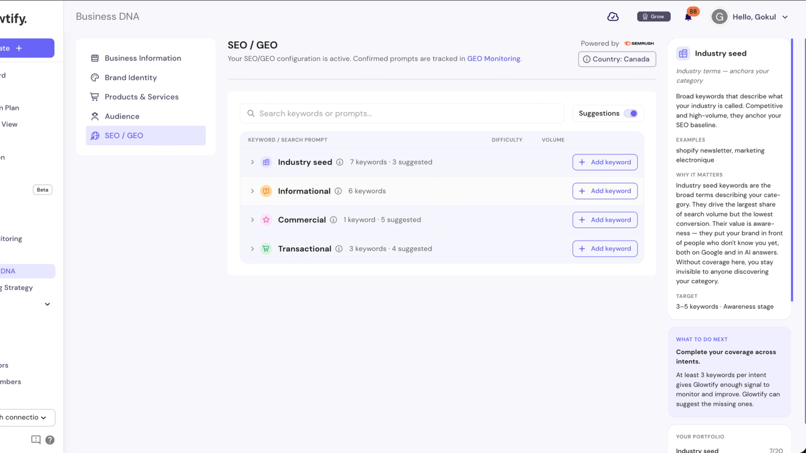 SEO/GEO with the new "About this intent" + "What to do next" right panel