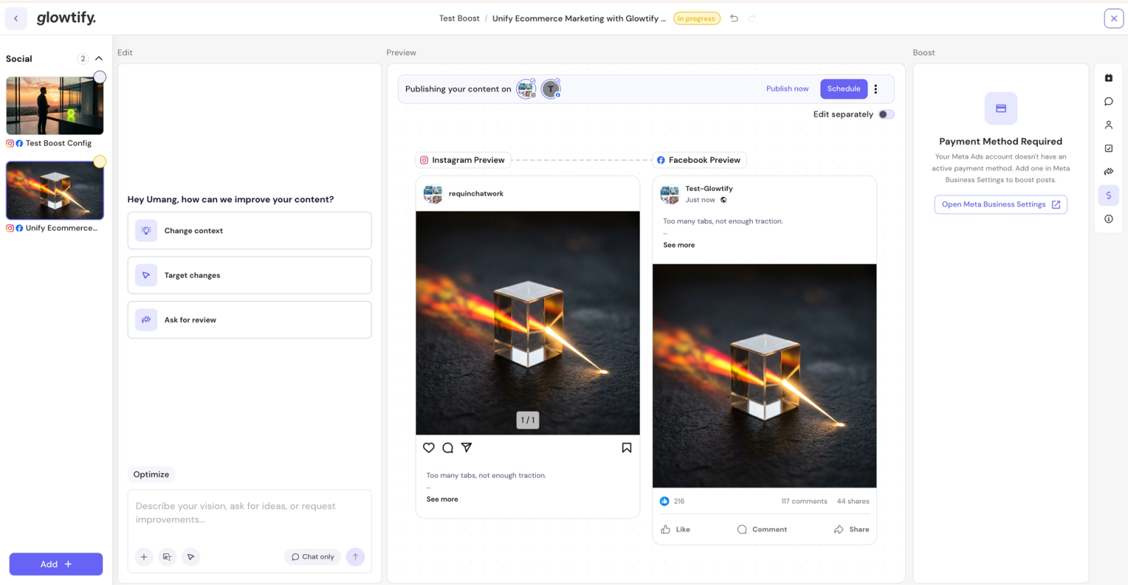 Prerequisite check: ad account not connected