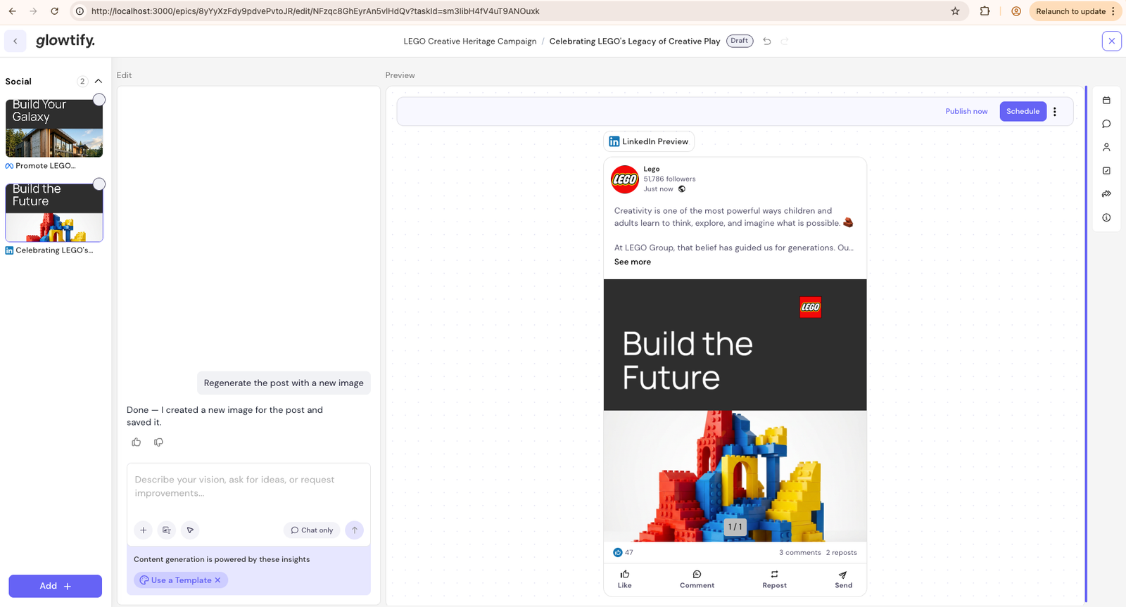After fix: regenerated image lands on the post cleanly
