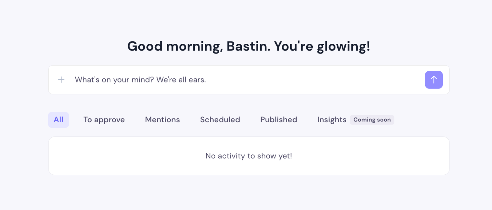 Home feed wired to the engagement-service backend, with unread/read cards and per-tab counts