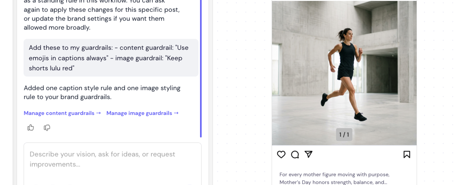 Editing the proposed guardrail wording before it goes live