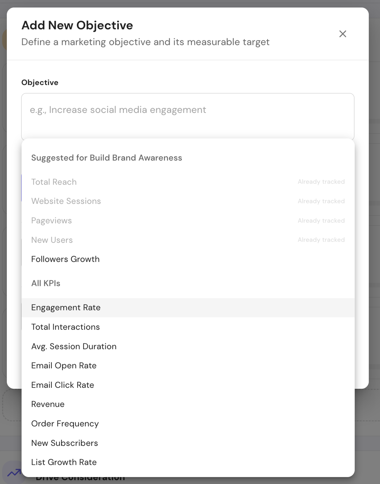 Marketing Priorities — KPI selection