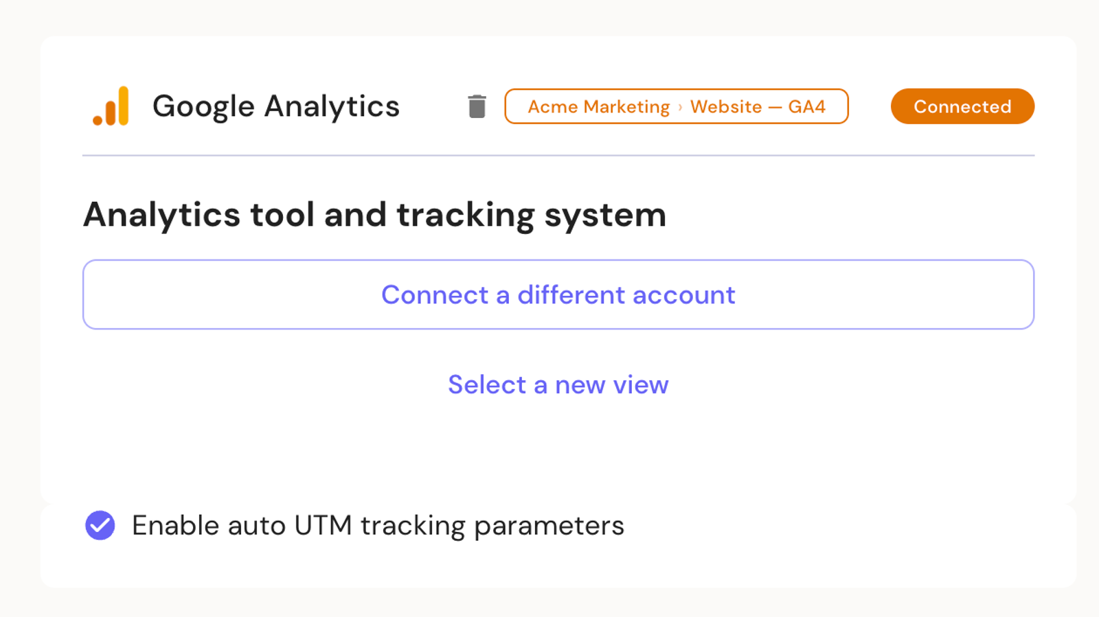 Google Analytics affiche un nom de propriété reconnaissable avec son identifiant.
