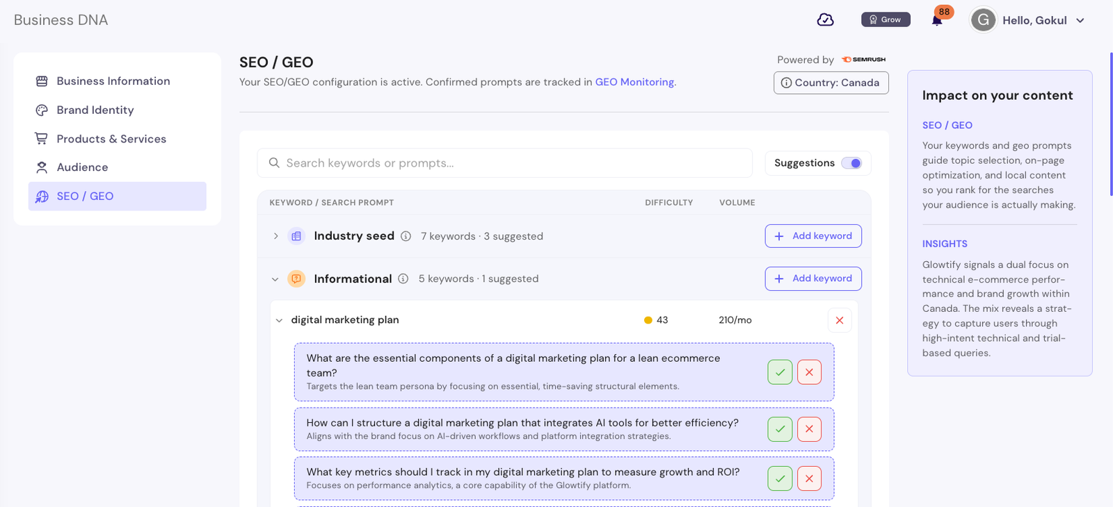 Refreshed intent-grouped SEO/GEO layout