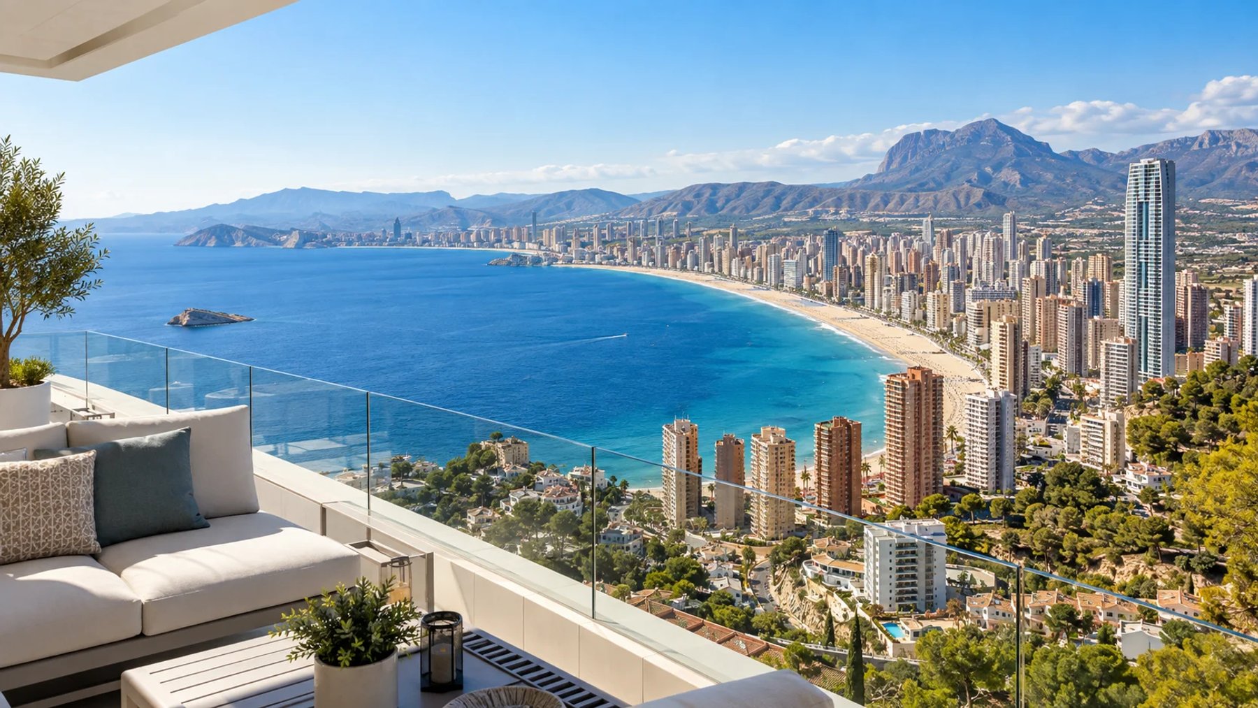 Benidorm city and Mediterranean coast