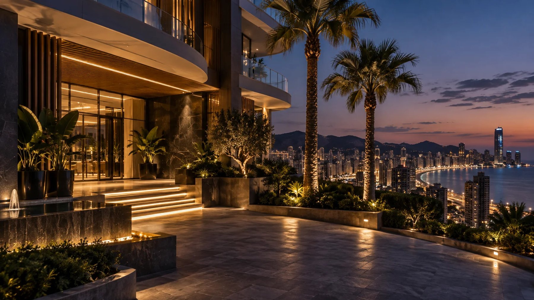 ARK Benidorm residence at dusk
