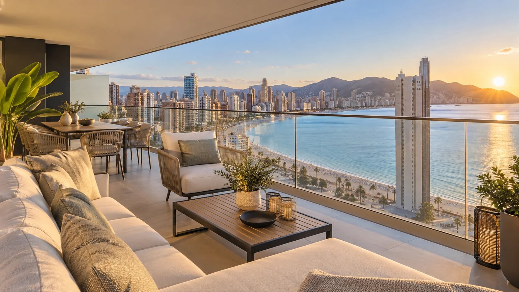 Private terrace above Benidorm Bay