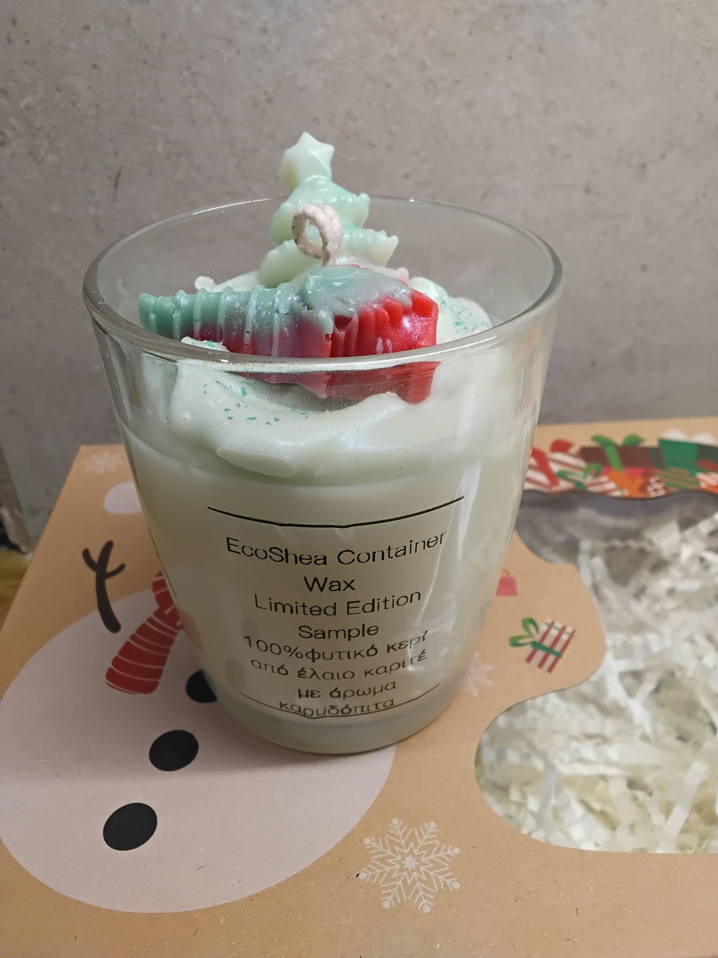 Image of 🎄 Eco Shea Χριστουγεννιάτικο Κερί – Άρωμα Καρυδόπιτα