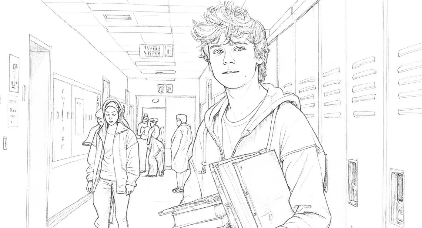 Output image: Architectural photo converted to pencil sketch