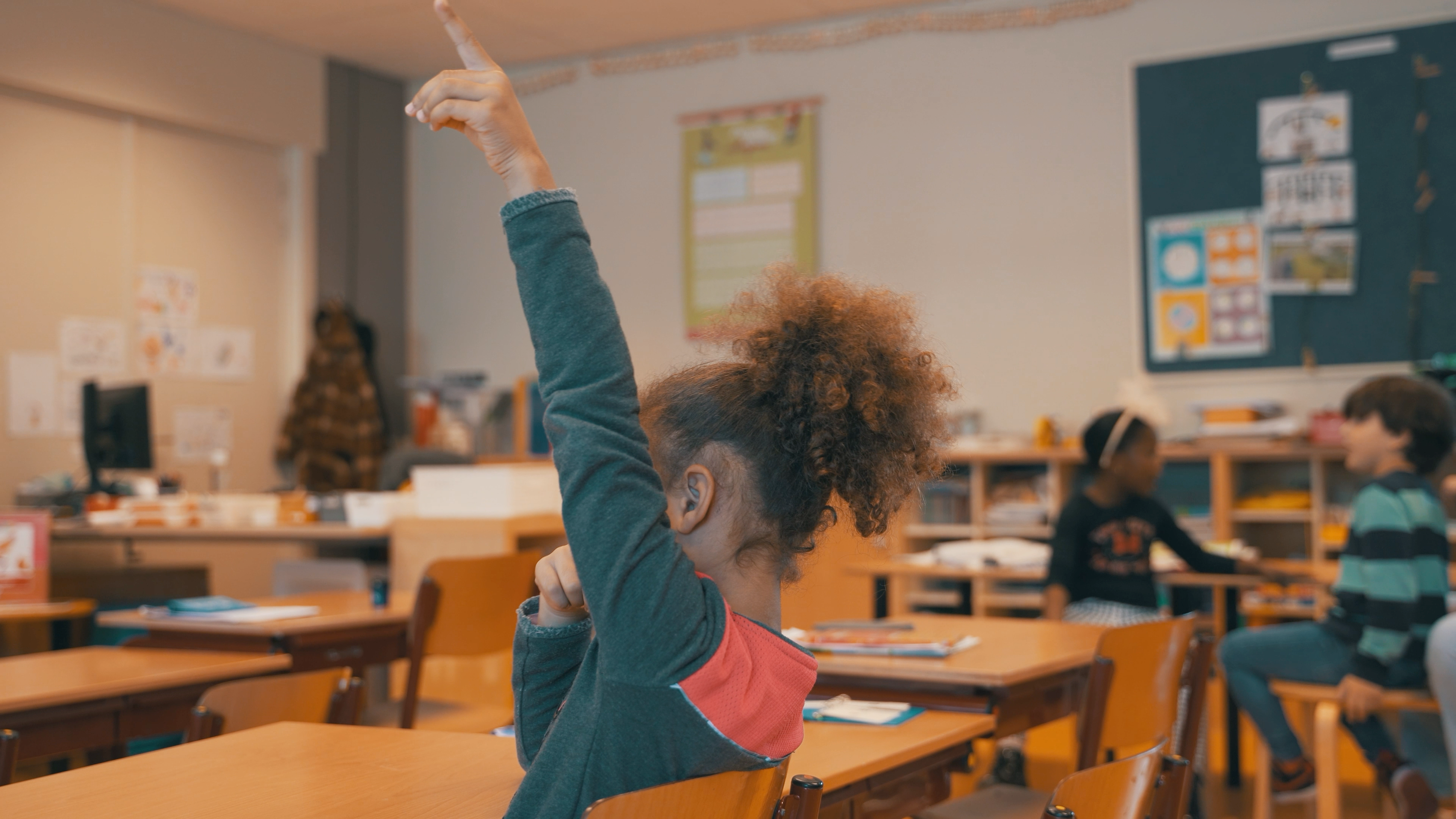 Student raising hand