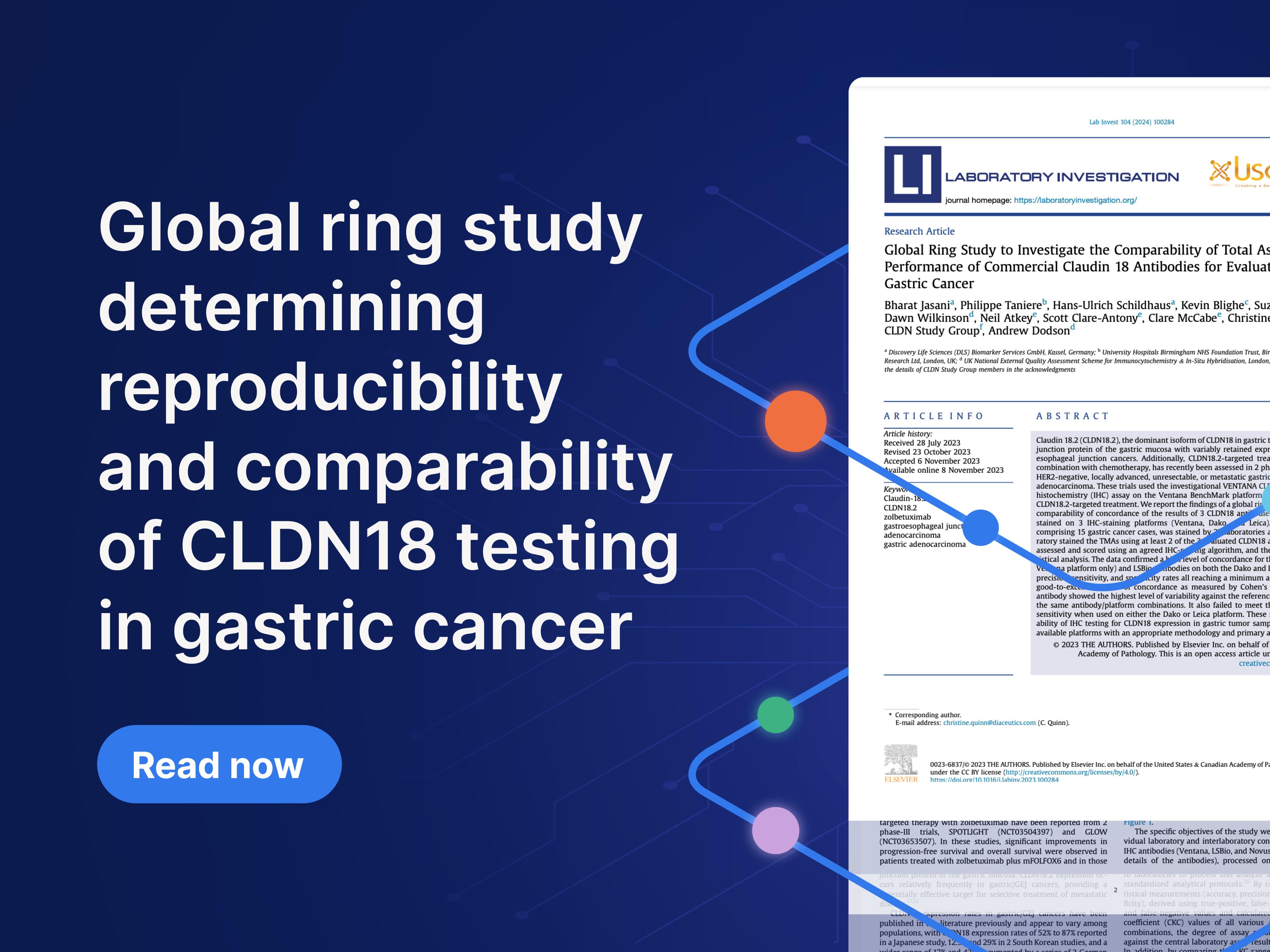 Global Ring Study to Investigate the Comparability of Total Assay Performance of Commercial Claudin 18 Antibodies for Evaluation in Gastric Cancer