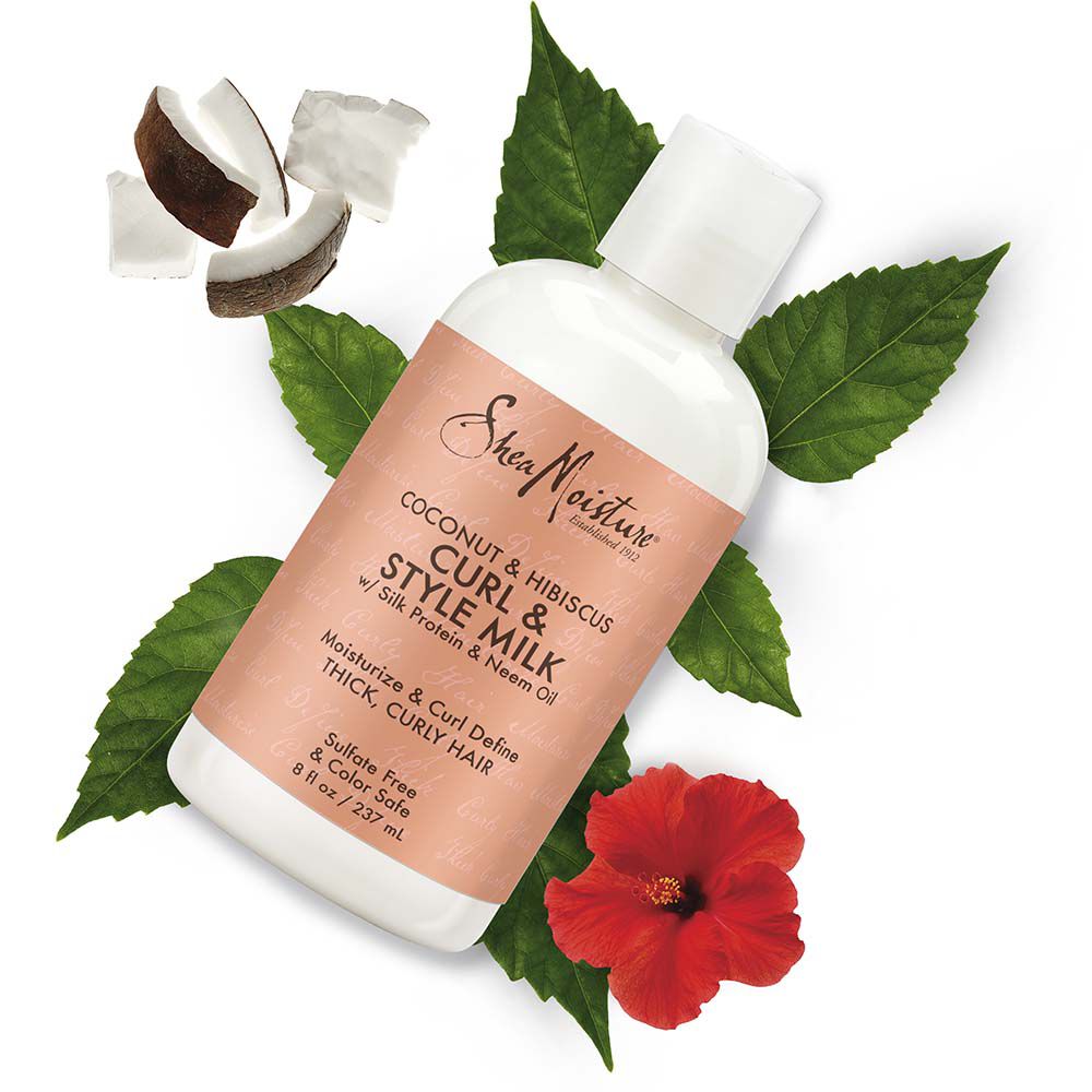 Sheamoisture coconut & hibiscus store curl & style milk