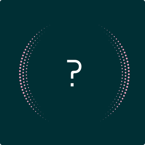 Diagram: a question mark inside a ring of pink dots.