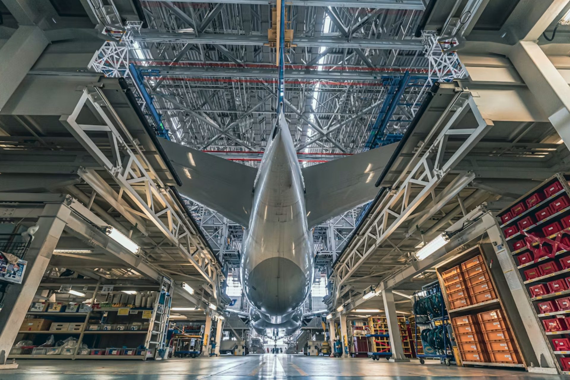 Airplane in factory