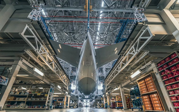 Airplane in factory
