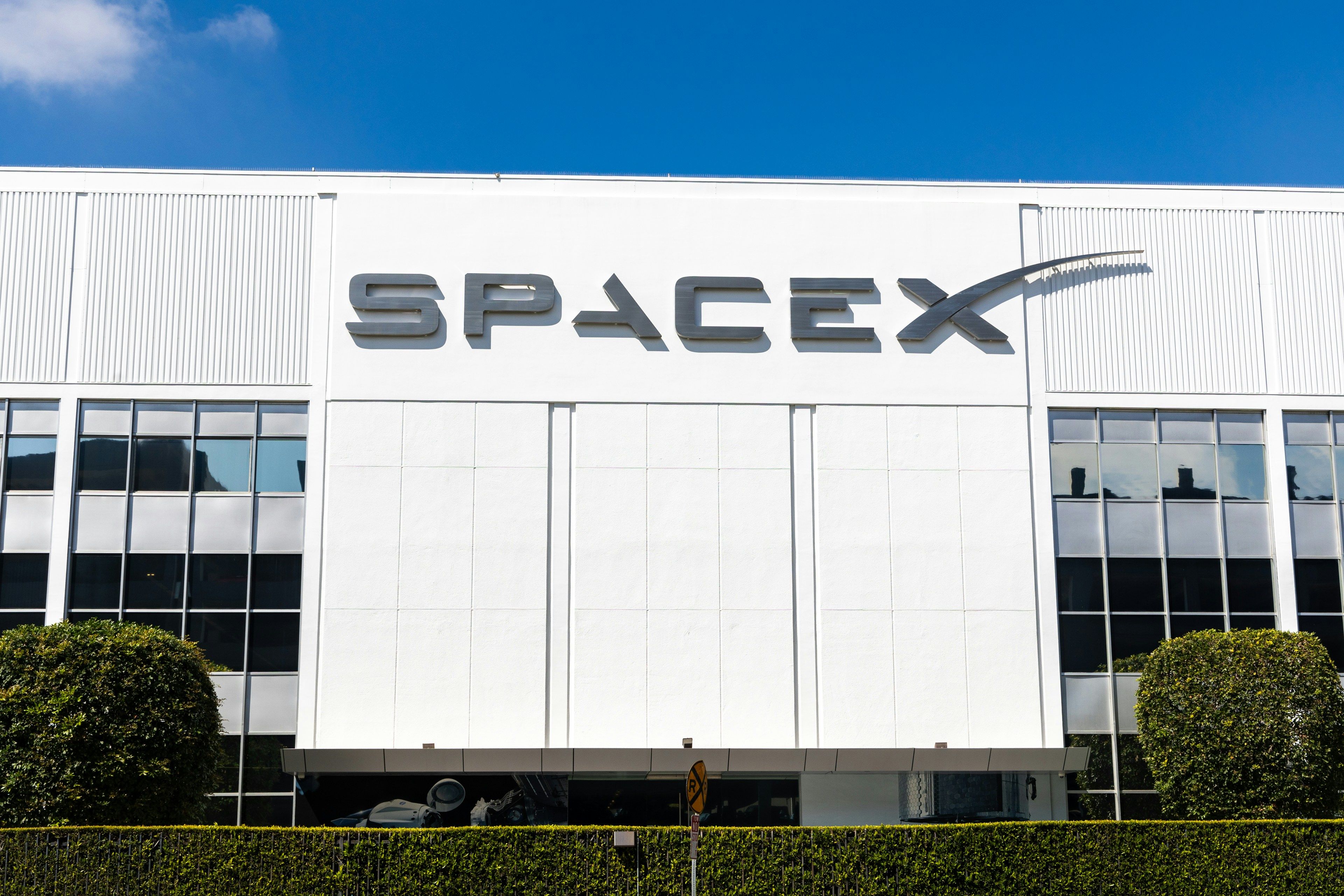 Headquarters of SpaceX in Hawthorne, California, in March 2024.