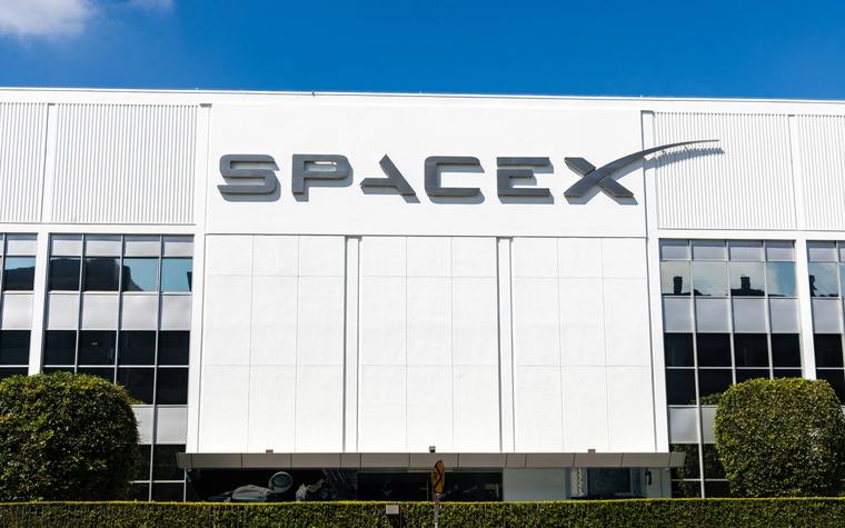 Headquarters of SpaceX in Hawthorne, California, in March 2024.