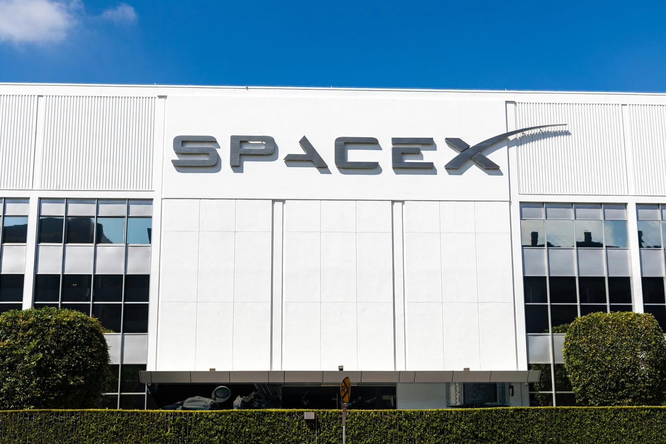 Headquarters of SpaceX in Hawthorne, California, in March 2024.