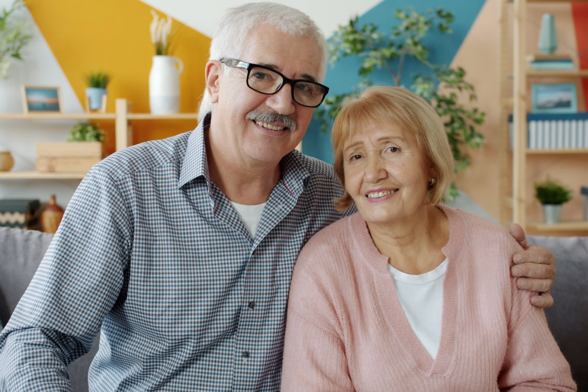 Happy elderly couple