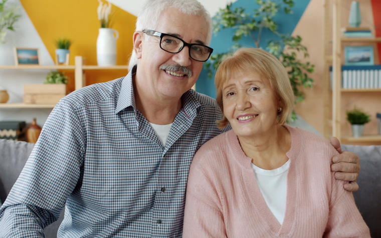 Happy elderly couple