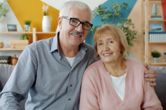 Happy elderly couple
