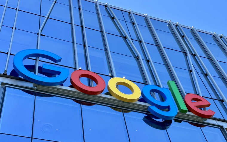 Google logo on building