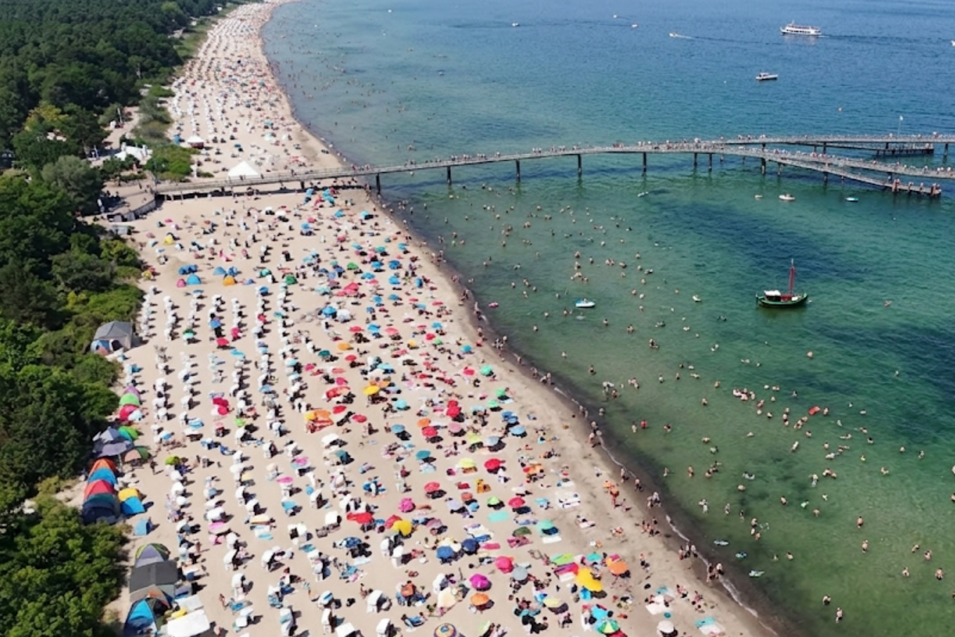 Crowded beach