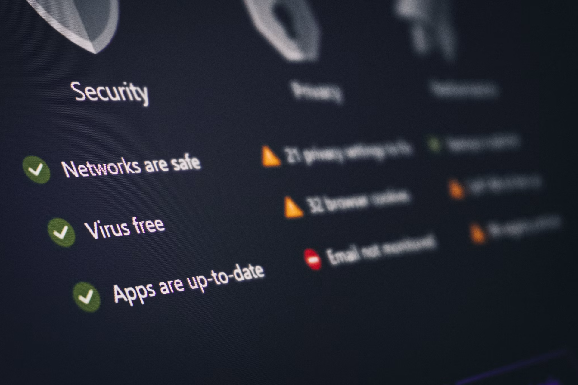 Antivirus software screen