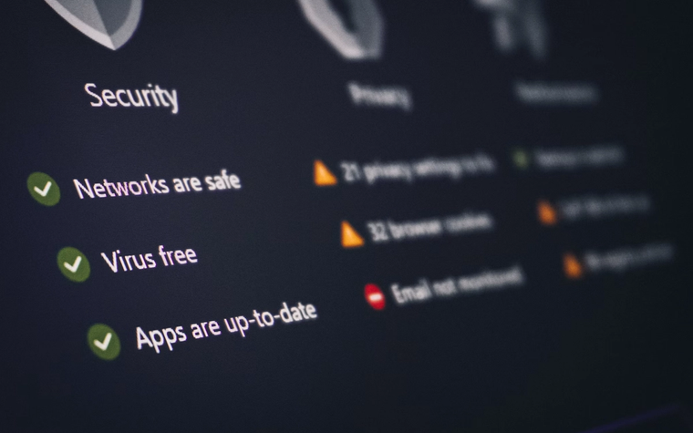 Antivirus software screen