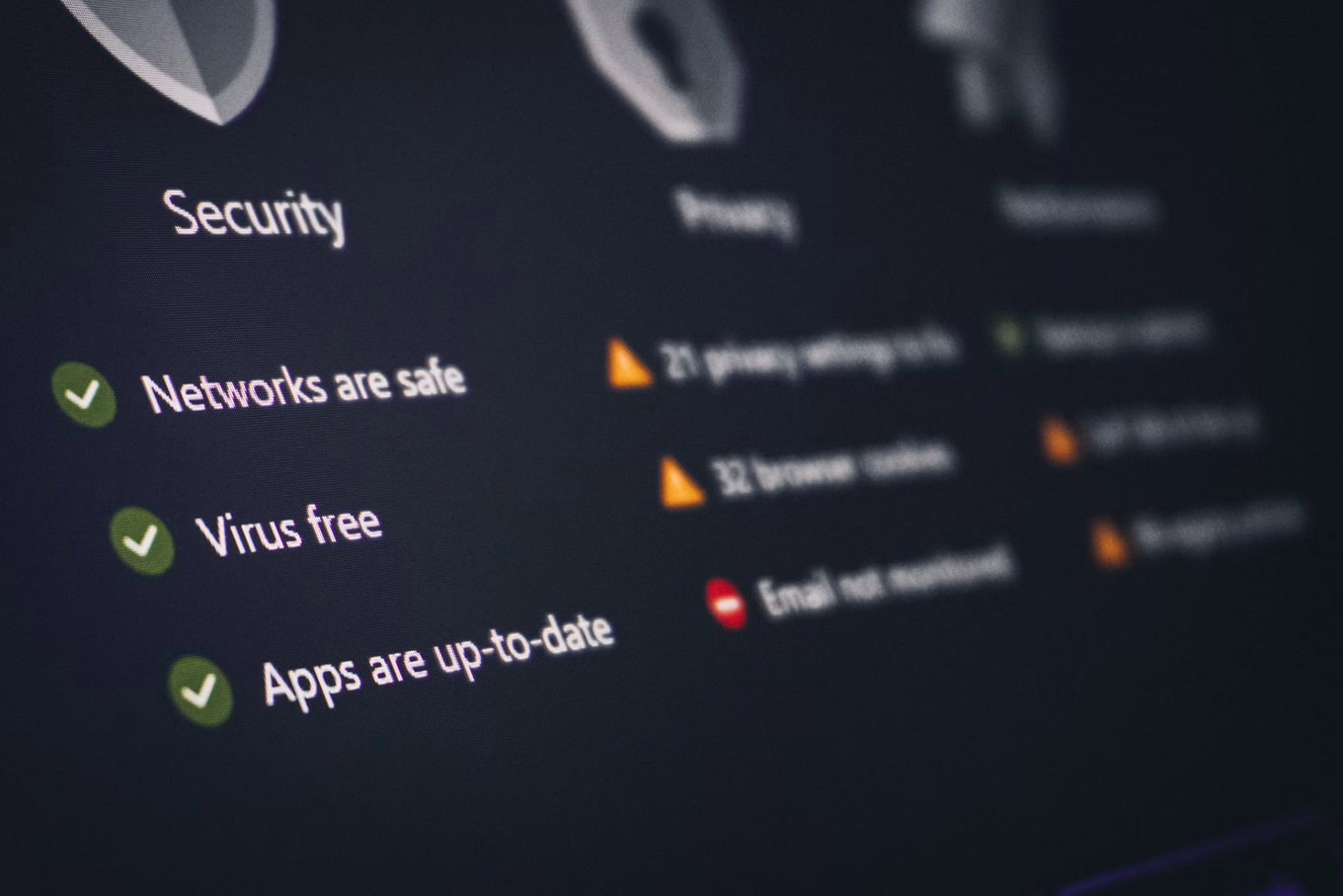 Antivirus software screen