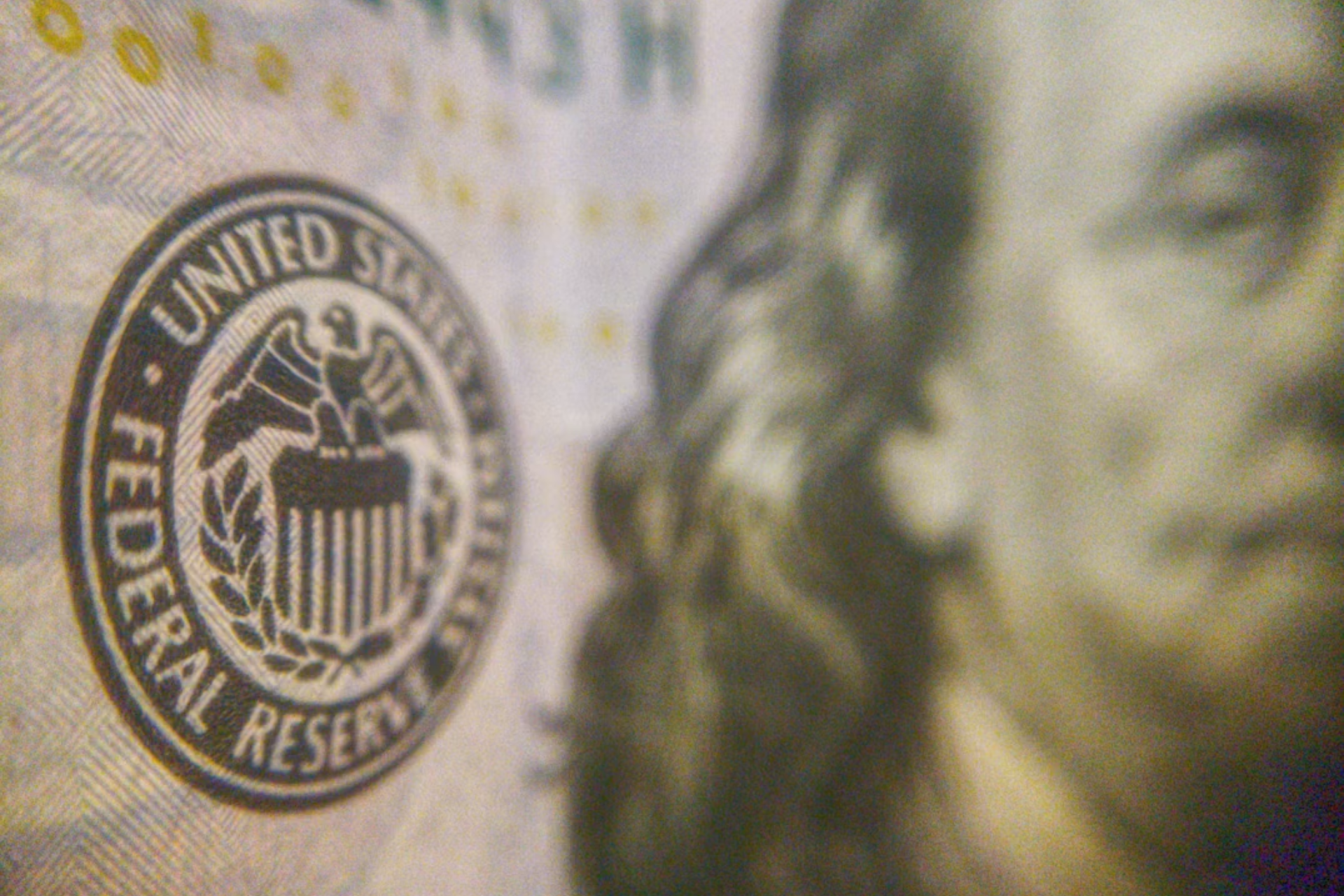 Federal Reserve logo on a bank note