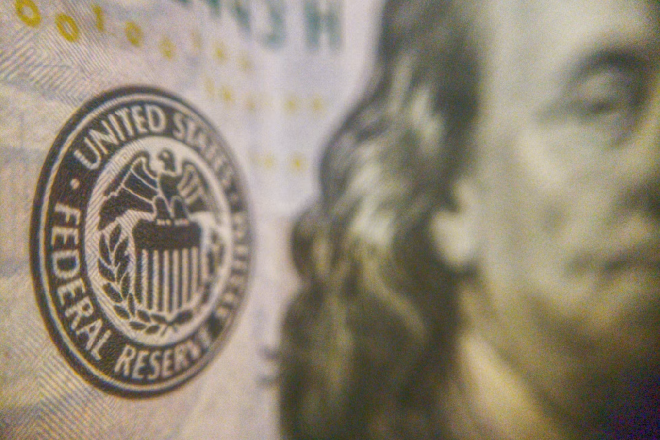 Federal Reserve logo on a bank note