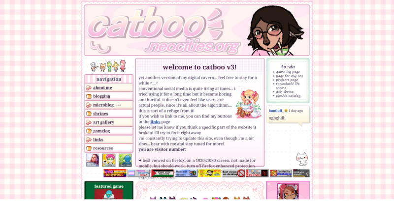 Screenshot from website: https://catboo.neocities.org/