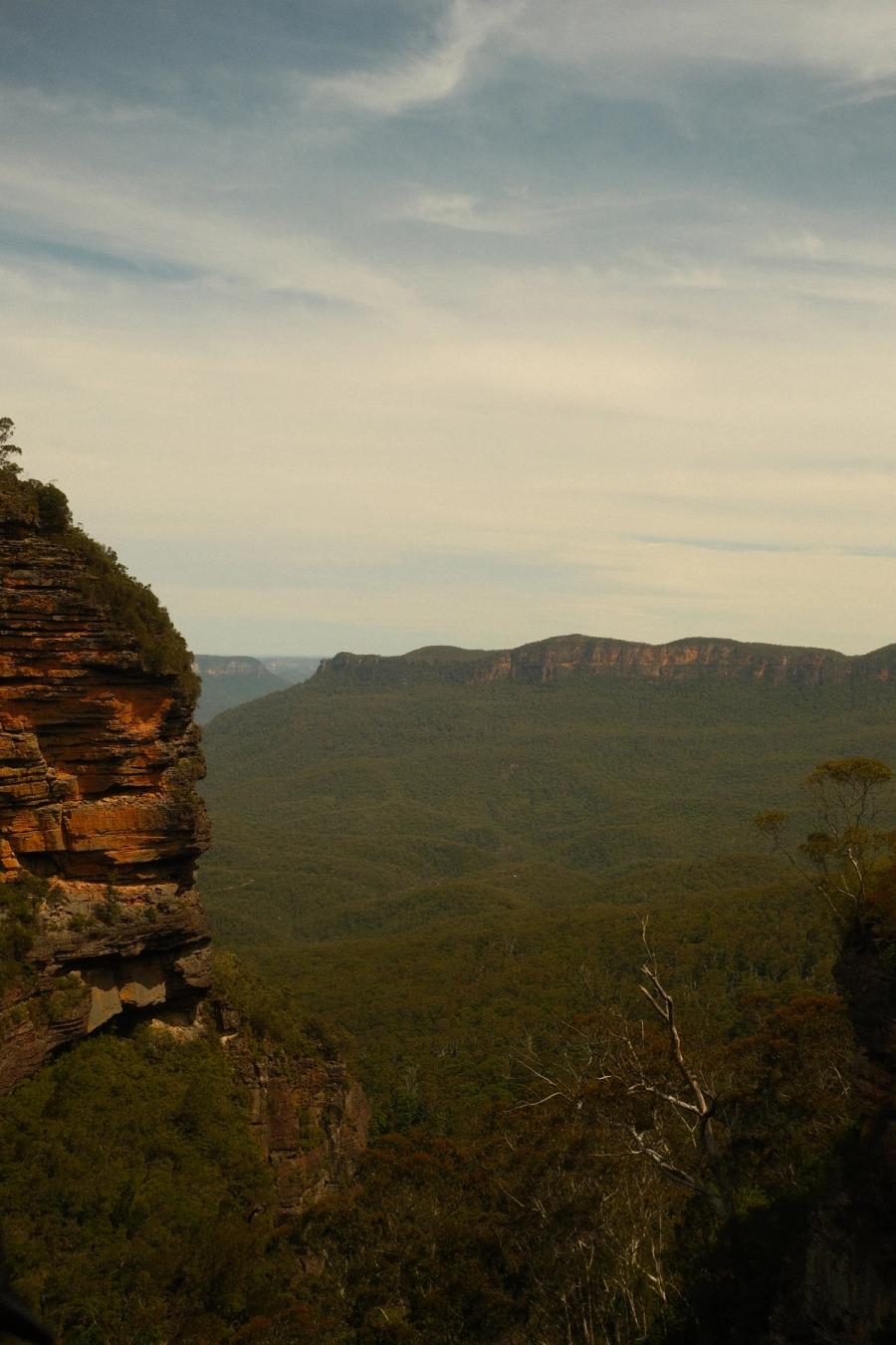 Landscape, blue mountains