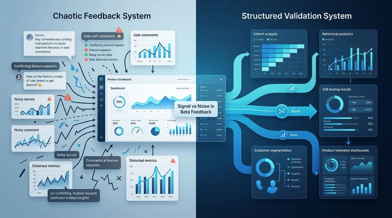 Why Your Product's Beta User Feedback Loop Is Creating False Signals (And How to Build a Real Validation System)