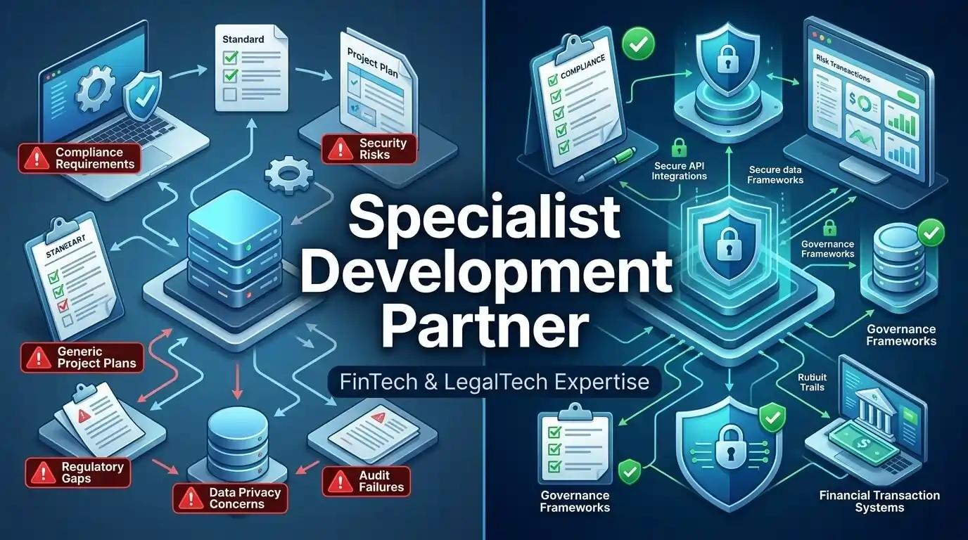 Why FinTech and LegalTech Startups Need a Specialist Development Partner (Not a Generic Agency)