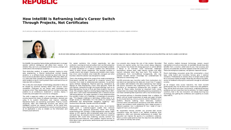 How IntelliBI Is Reframing India’s Career Switch Through Projects, Not Certificates