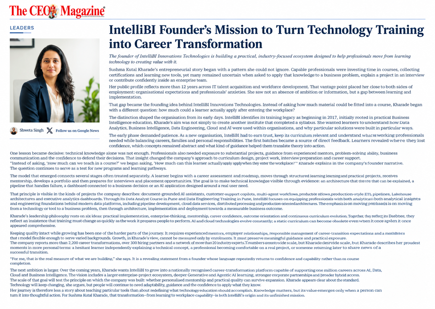 IntelliBI Founder’s Mission to Turn Technology Training into Career Transformation
