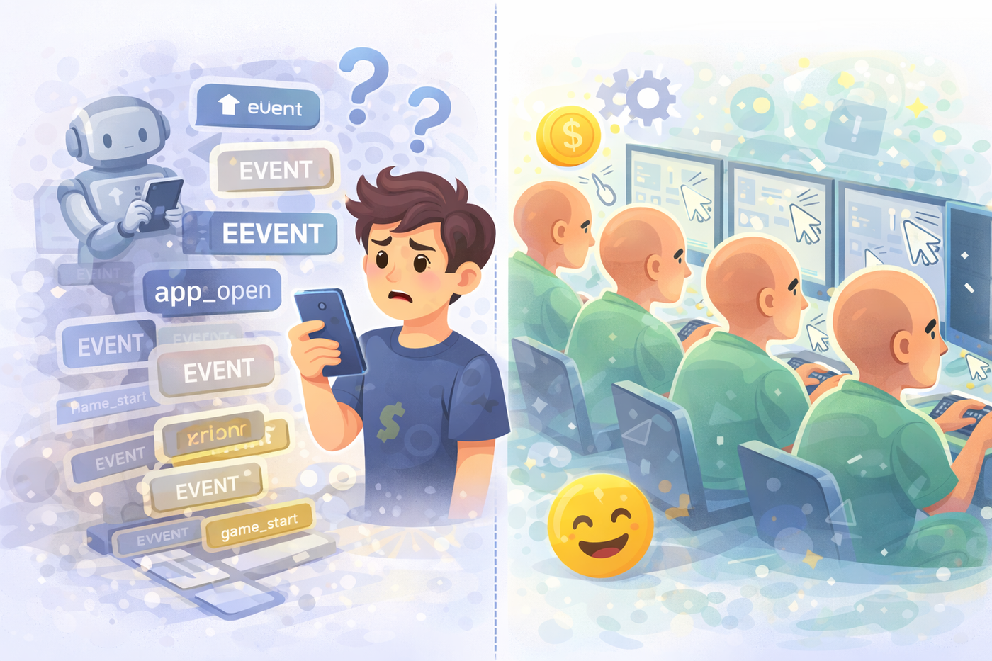 Real users vs fake users contrasts