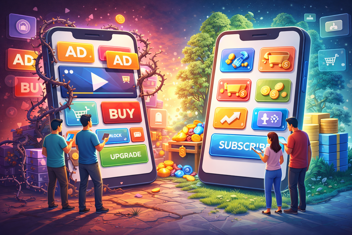 Smartphone experiences : Ads vs Paid