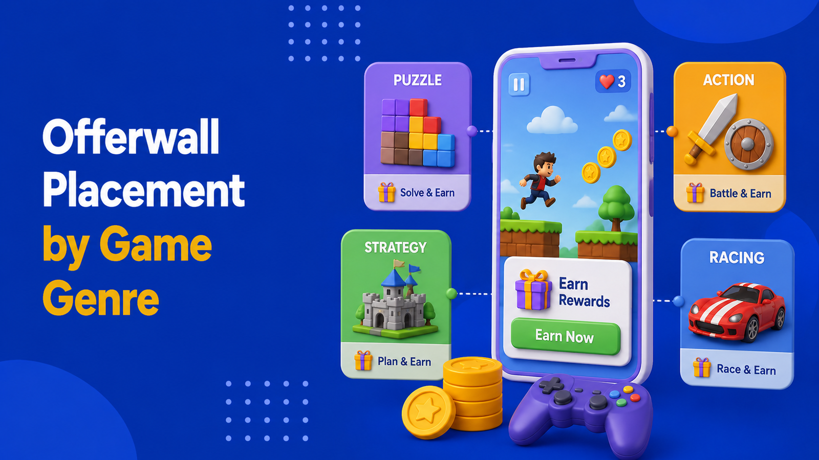Offerwall Placement by Game Genre: What Works for RPGs, Puzzle Games, Casino Games, and Strategy Games