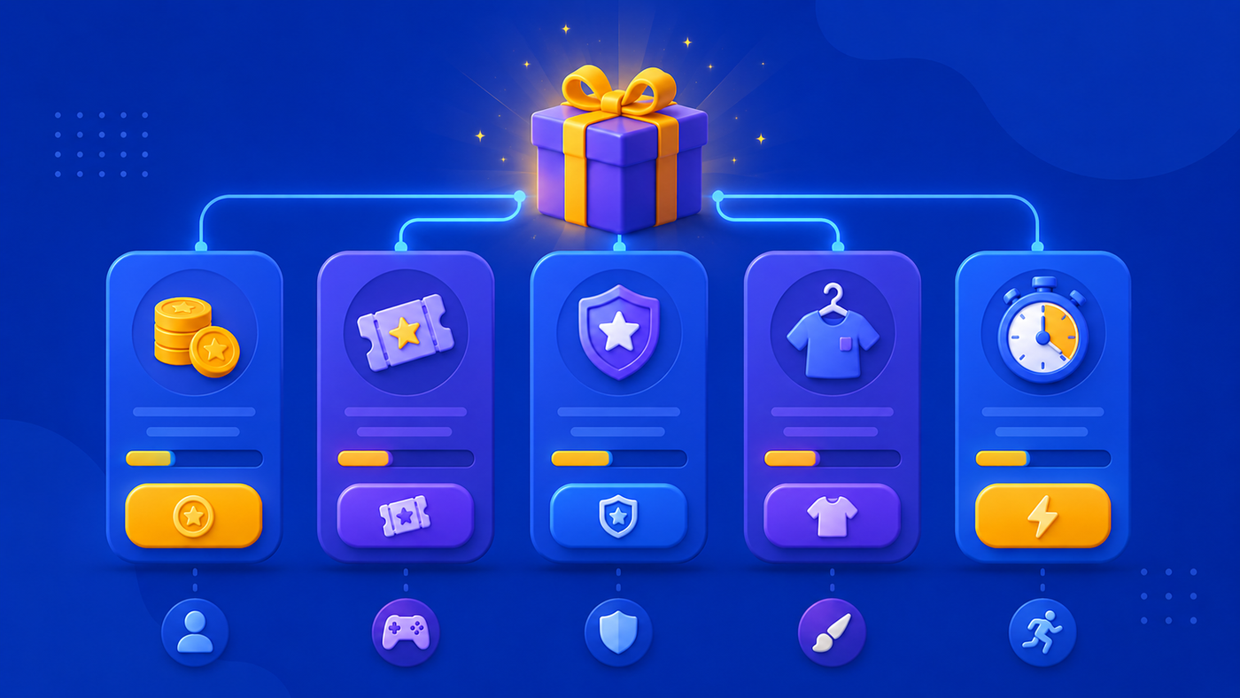3D illustration of a personalized reward ecosystem with multiple value paths tailored to different user motivations and engagement styles.