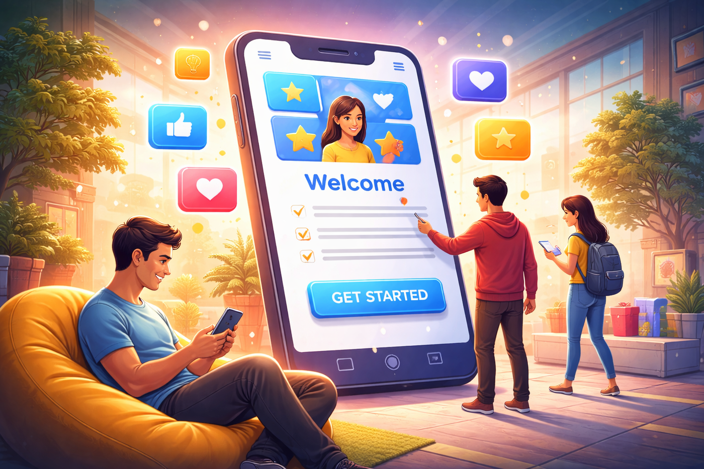 Engaging with a new app experience