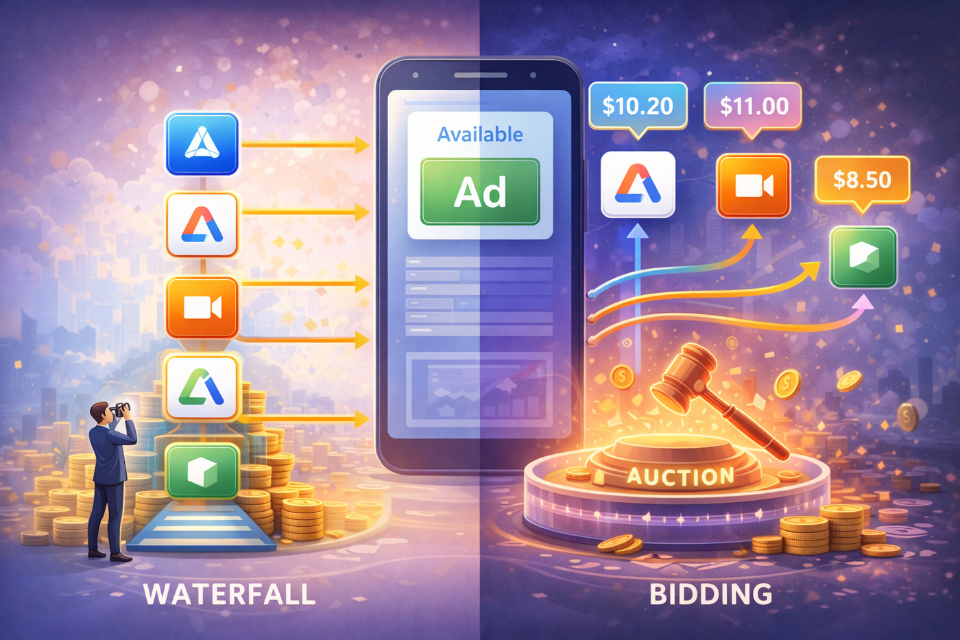 Comparison of Waterfall vs Bidding