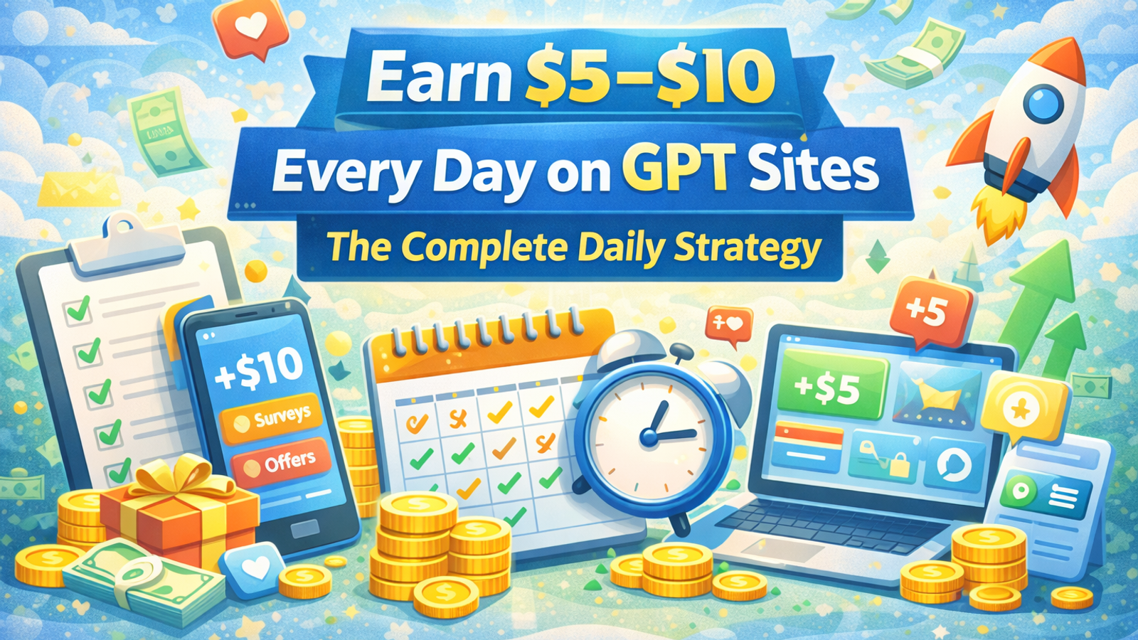 Earn $5–$10 Every Day on GPT Sites: The Complete Daily Strategy