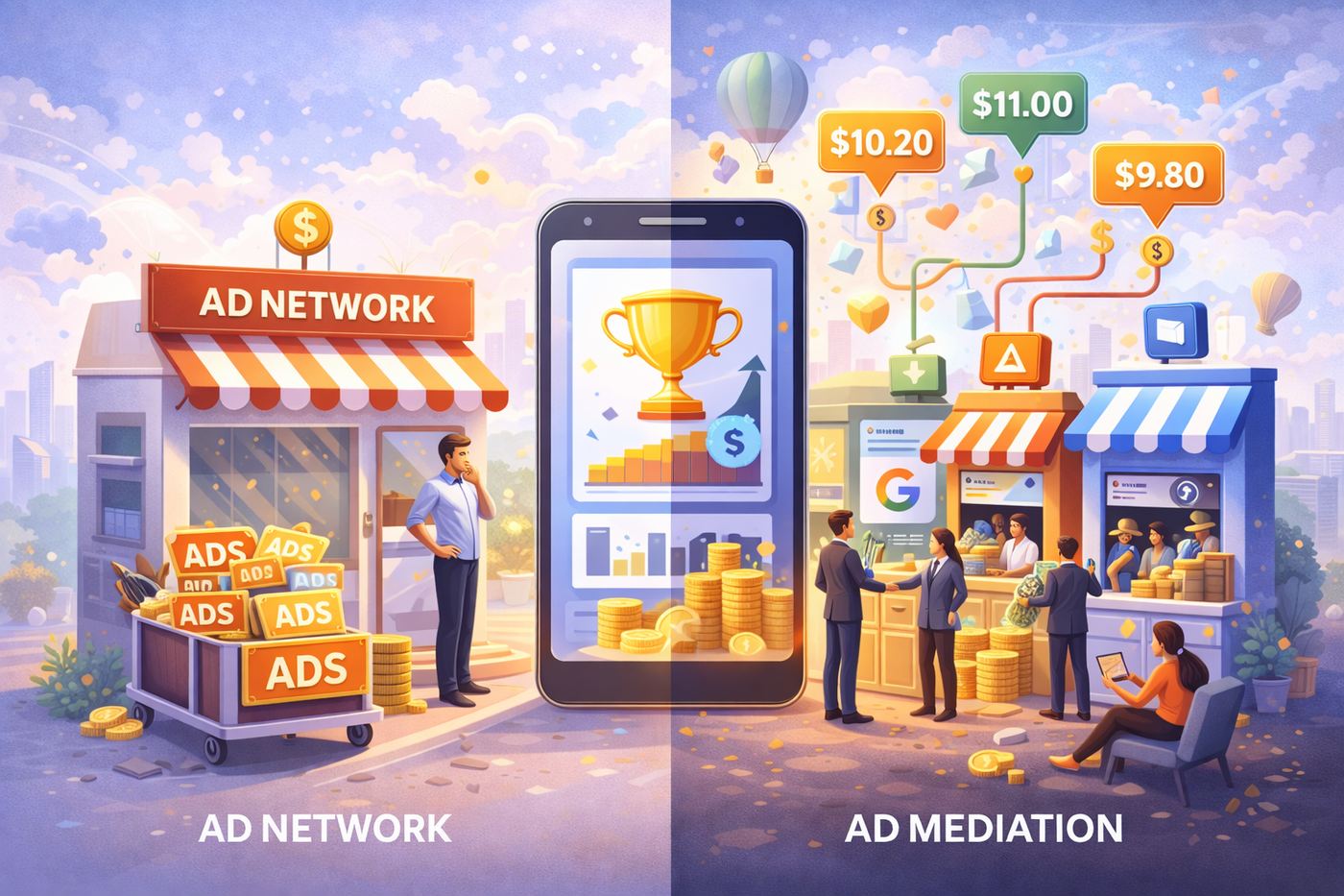 App monetization: single network vs marketplace
