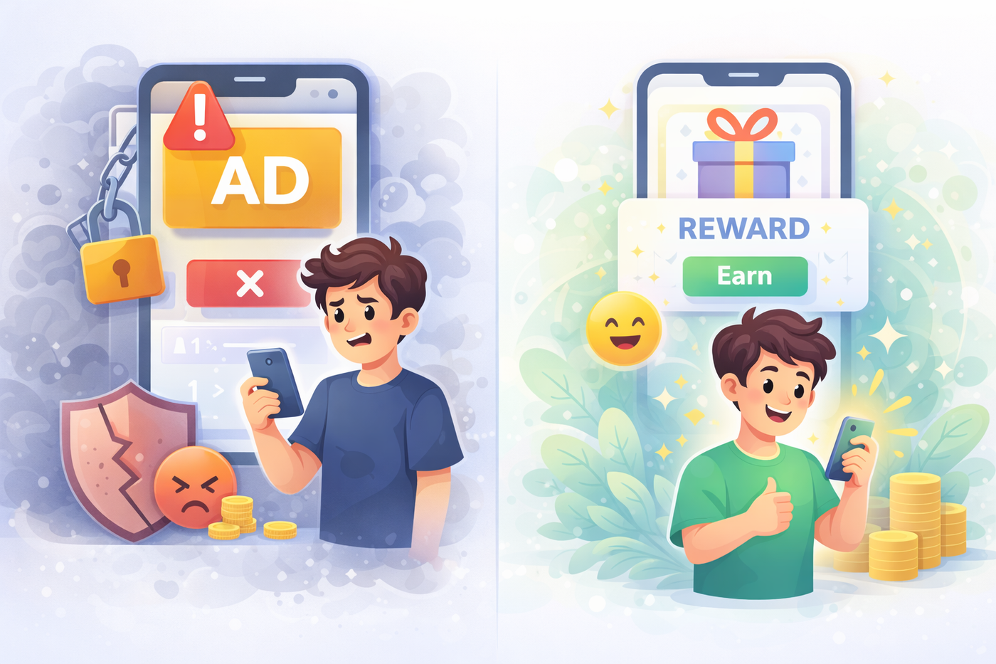 Ad vs reward: mobile monetization experience
