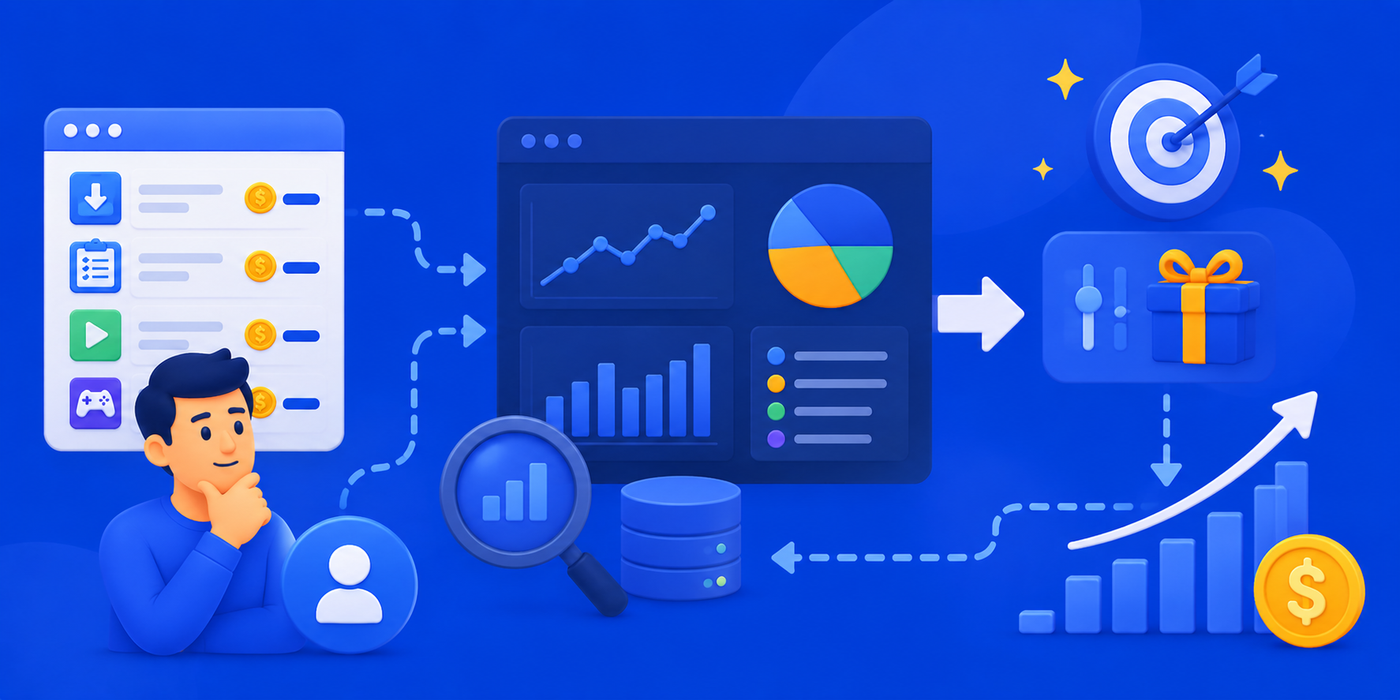 Offerwall analytics data driving monetization optimization and revenue growth.