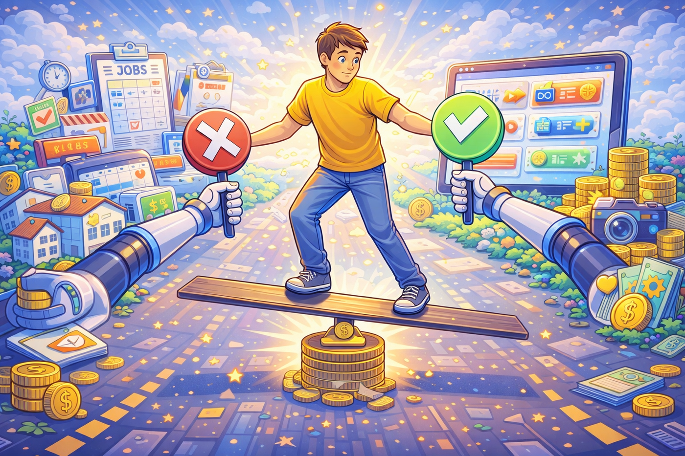 User balancing between complex choices and simple optimized offers