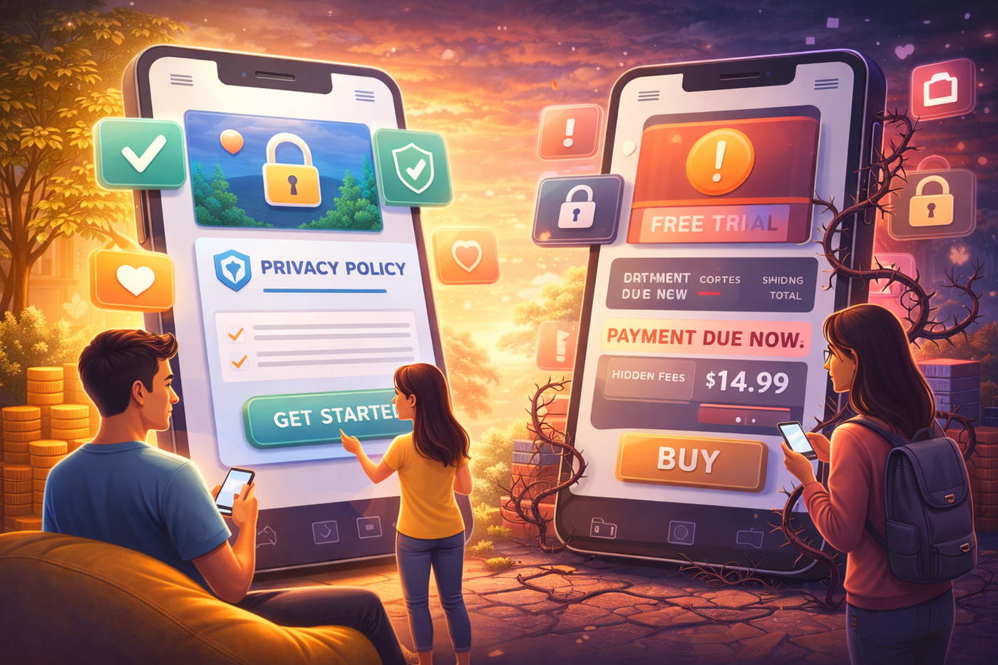 Security vs Hidden fees in apps